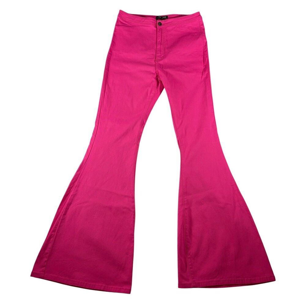 JC & JQ Women’s XL Hot Pink Bell Bottom Jeans Stretch Retro Flare Pants